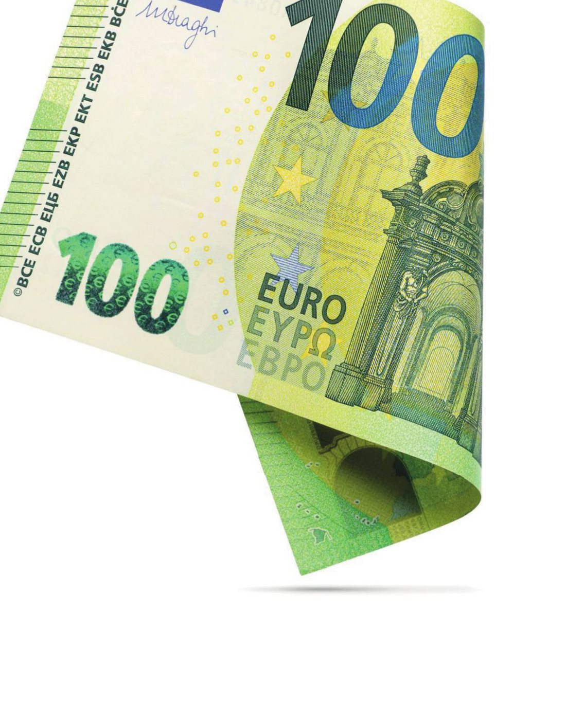 Euro banknote representing factoring
